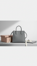 Structured Top-Handle Tote Italian Leather