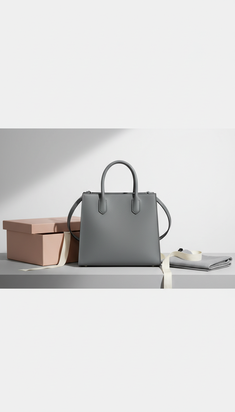 Structured Top-Handle Tote Italian Leather