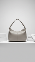 Slouchy Shoulder Bag Dove Grey Leather